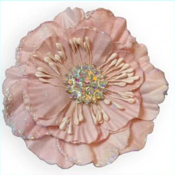 Tieks Flower Pale Pink Box Topper with Faux Rhinestones in Center TT-1-481 - Picture 2 of 3